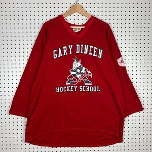 Gary Dineen Hockey School Jersey XL Vintage 30th Bakka Red Coyotes Logo NHL 90s